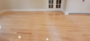 Updated flooring and new paint in the finished Greenwich kitchen.