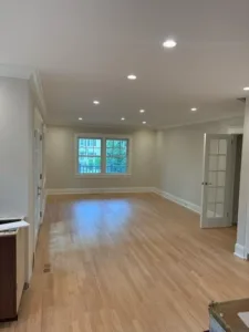 Final touch of painting and new flooring in the Greenwich kitchen renovation.