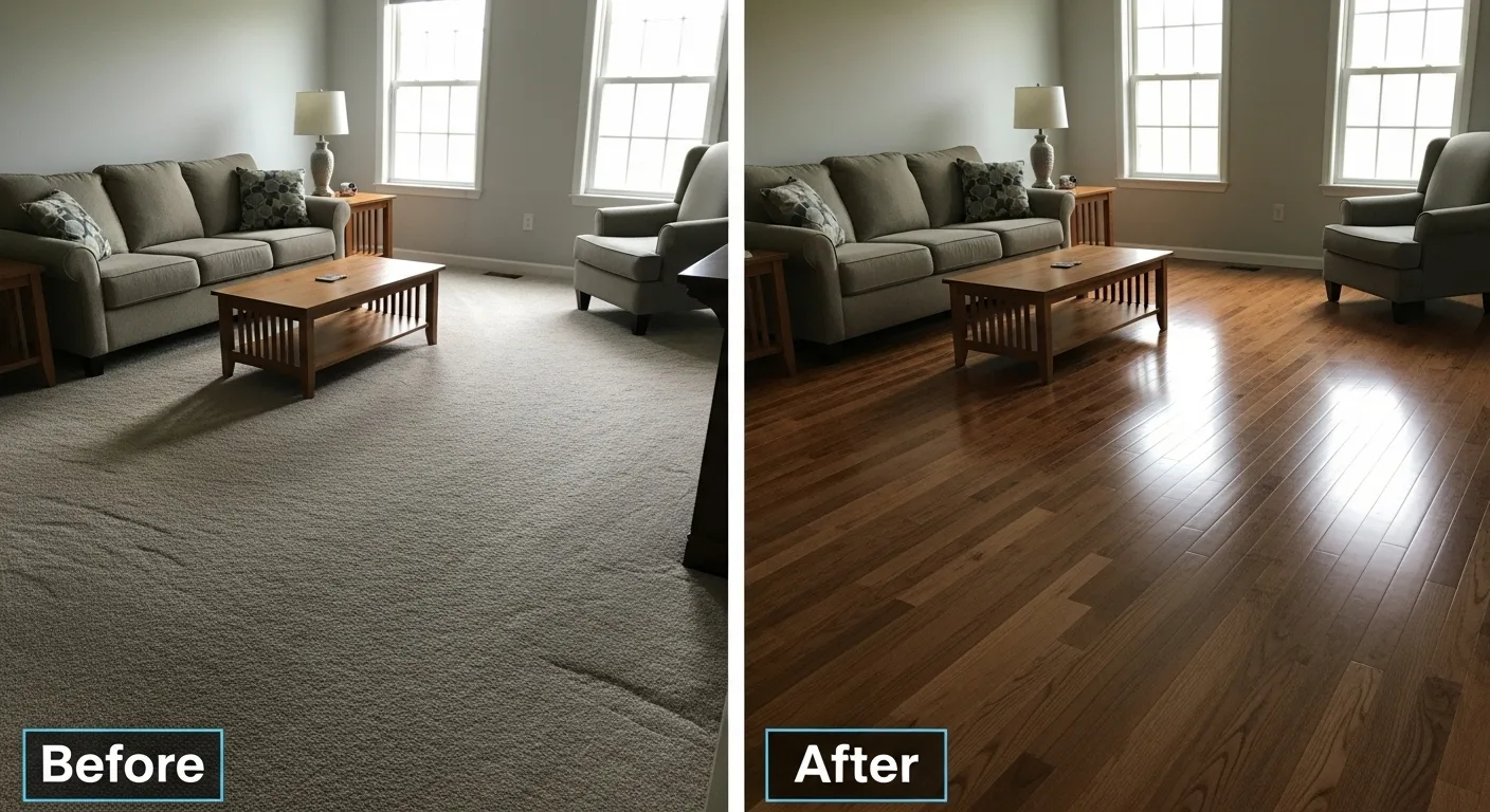 before/after hardwood CT interior
