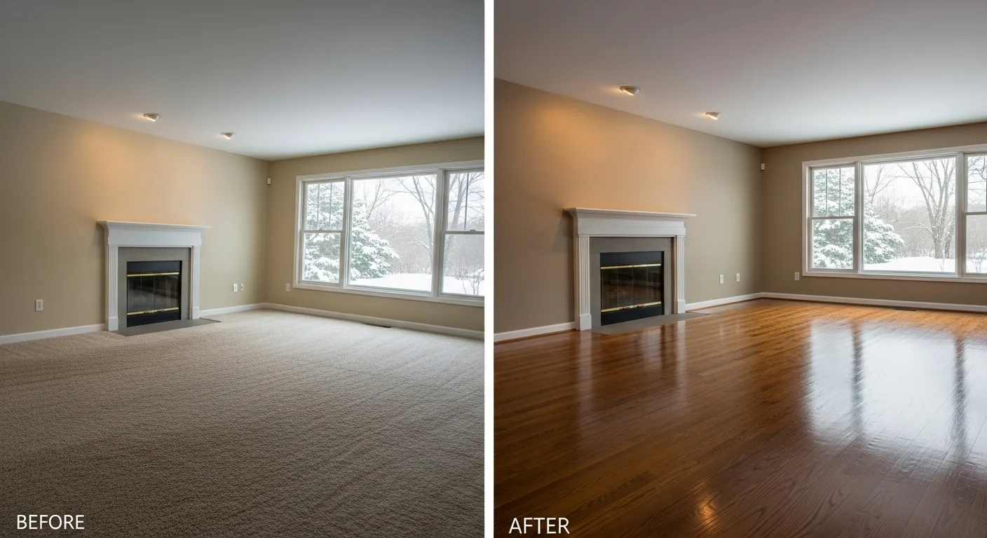 before/after hardwood CT interior