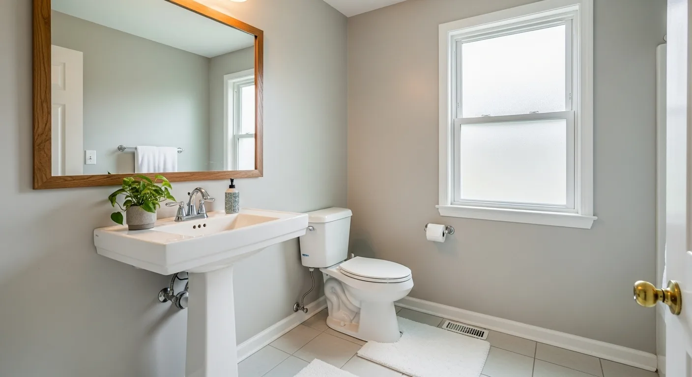 neutral freshly painted walls bathroom in Connecticut