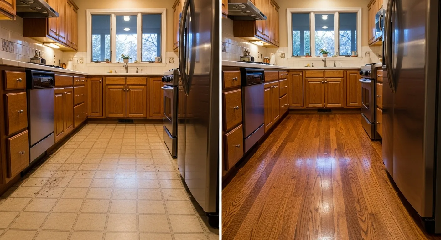 before/after hardwood CT interior
