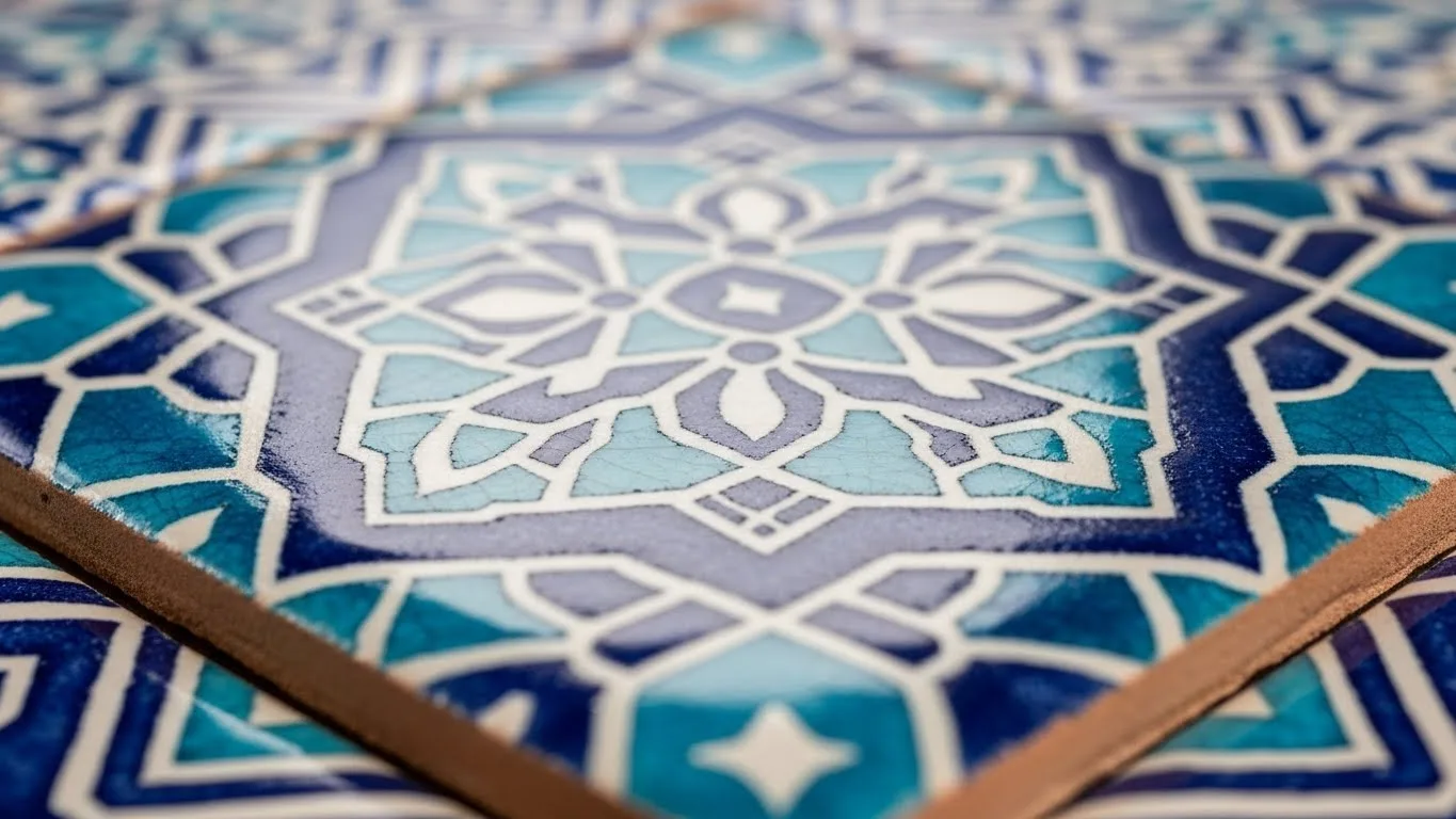 Close-up of decorative mosaic tile showcasing artistic tile backsplash ideas