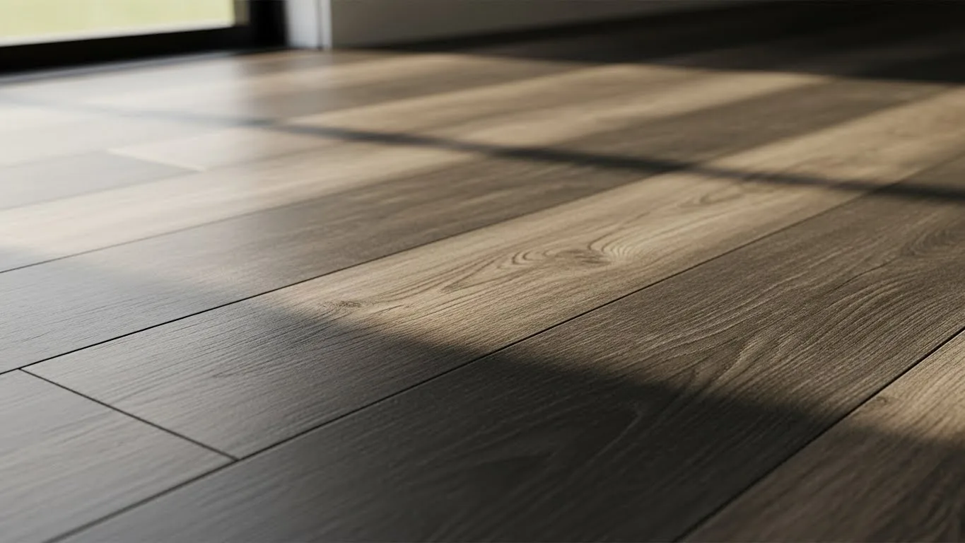 Waterproof Vinyl Flooring with natural light, highlighting texture, realism, and scratch resistance.