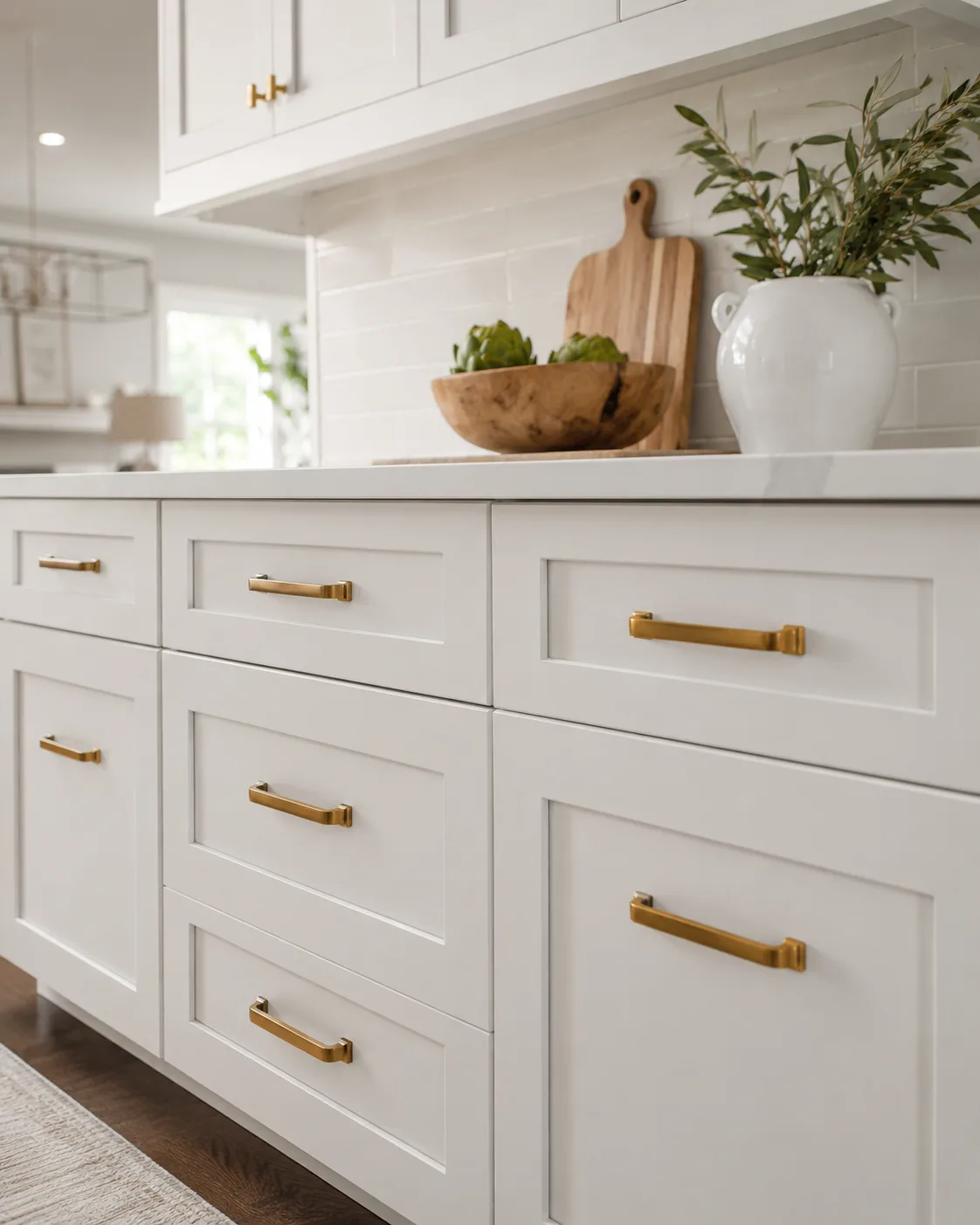 1. Warm Brushed Brass Pulls